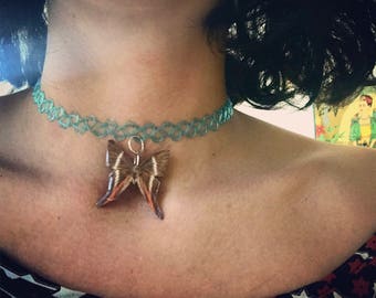90s butterfly choker/butterfly/ choker necklace/ jewelry/ necklace/ 90's jewelry