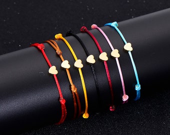 Chaîne argent coeur Bracelet - couleur bijoux - chaine Bracelet Bijoux - estampillé bracelet breloque bijoux - cadeau pour elle - petit coeur