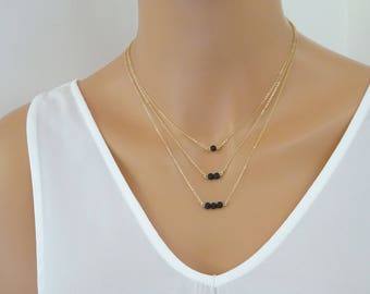 Lava Diffuser Necklace, Dainty Lava stone Necklace, Essential Oil jewelry, Aromatherapy necklace, 1, 2, 3, 4, 5, Bead lava stone necklace