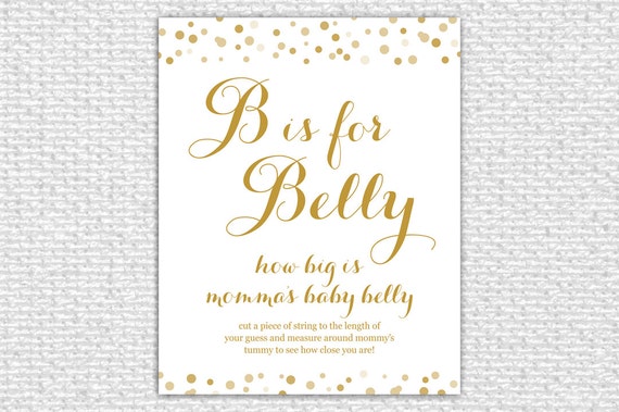 Belly Measuring Game Sign Printable Printable Baby Shower