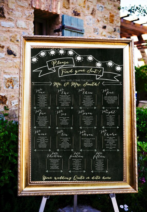 Wedding table assignment board picture