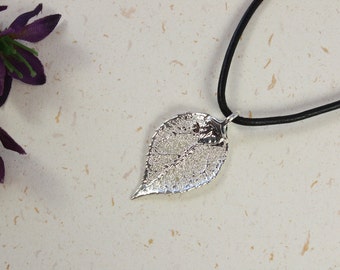 SALE Leaf Necklace, Silver Evergreen Leaf, Real Leaf Necklace, Silver Evergreen Leaf Pendant, SALE43
