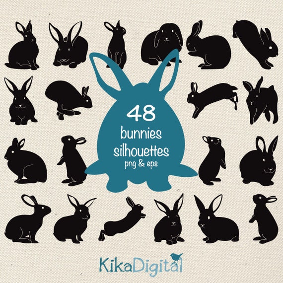 Hasen-Silhouette-ClipArt-Grafik und Osterhase Vektor