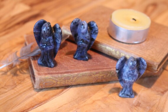 Blue Sodalite Angel, Crystal Pocket Angel, Carved Sodalite, Healing Crystals, Angel Talisman, Pocket Angels, Crystal Angel, Crystal Grid