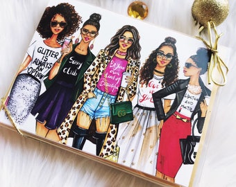 Fashionista Greeting card set,Greeting cards,Christmas cards, Greeting cards set, Greeting cards blank, fashion greeting cards, Handmade gre