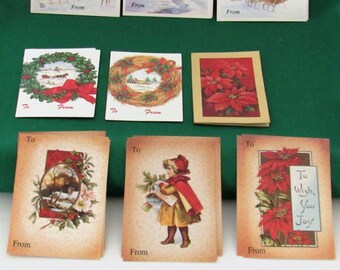 Vintage Christmas Gift Tags, 27 Count, Set #3
