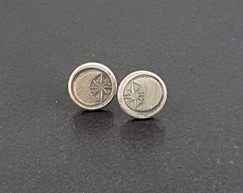 Moon and Stars Stud Earrings, post earrings, sterling silver, michele grady, halloween, moon star jewelry, moon earrings, star earrings