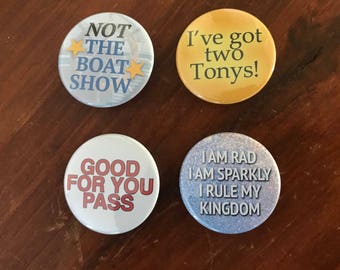 BroadwayCon 2018 Button or Magnet Pack - 4 Pinback Buttons or Magnets