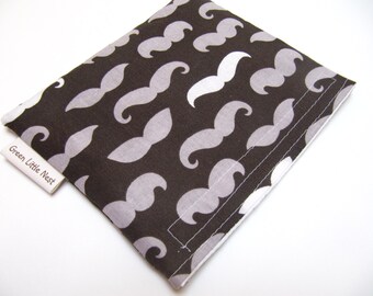 Reusable Snack Bag, Mustache Snack Bag, Back To School Snack Bag, Eco Lunch Container, Mustache Reusable Sandwich Bag