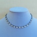 Vintage crystal necklace, 1930's necklace with un-foiled crystals set in silver-tone metal, wedding necklace