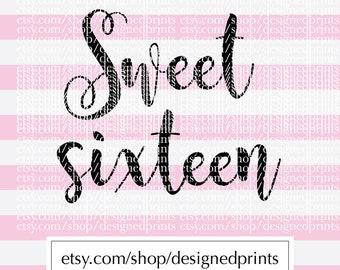 Download Sweet sixteen svg | Etsy