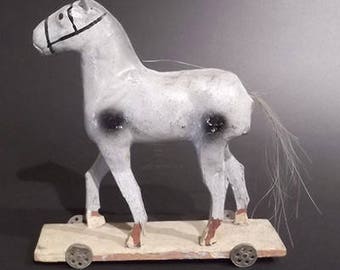 Antique German Horse Pull Toy