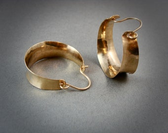 golden saddle hoops ... 14k gold fill