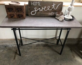 Slate and Rod Iron Table