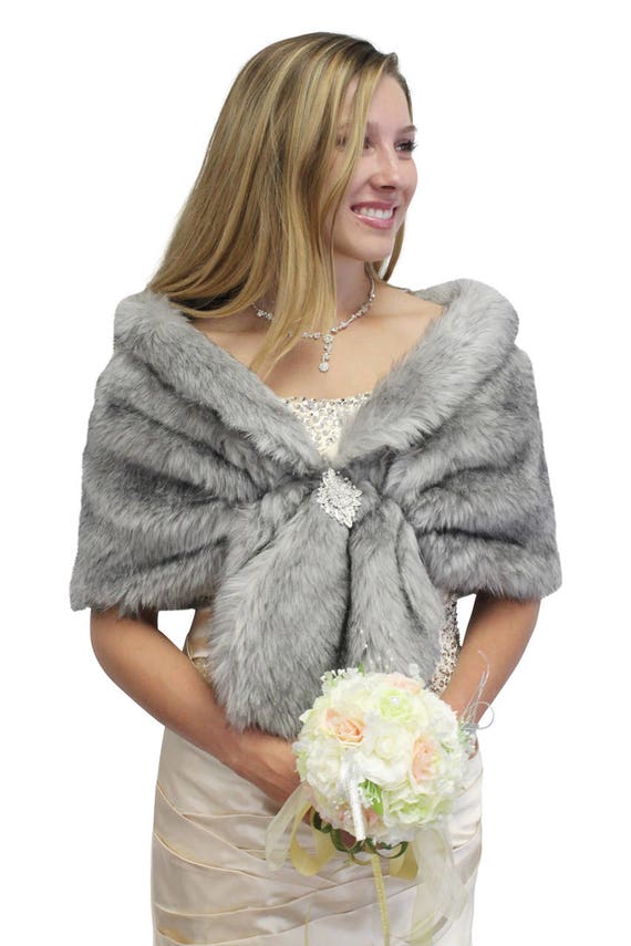gray fur stole