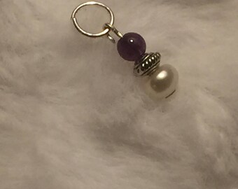 amethyst and freshwater pearl pendant