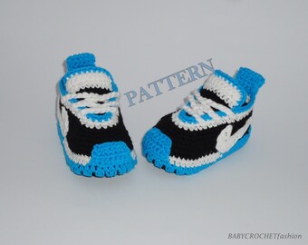 CROCHET PATTERN- Crochet pattern, Baby Sneakers Pattern, Pattern for 0-3 months , Newborn Sneakers Pattern