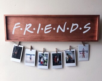 FRIENDS TV Show Wood Picture / Polaroid Wall Decor Display - Rose Gold