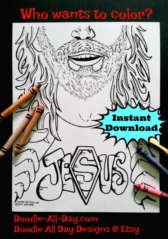 Download Superhero Jesus 8.5x11 printable