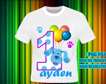 Blue Clue, Blue Clue Iron On Transfer, Blue Clue Birthday Shirt DIY. Boy Birthday Shirt DIY, Blue Clue Party. Digital Files,High Resolution.