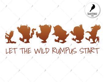 Where the wild things are svg, Sendak svg, where the svg, wild things clipart, cricut silhouette – eps, dxf, png, pdf, svg – digital files