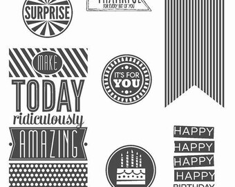 Stampin' Up Amazing Birthday retired new clear mount stamp set