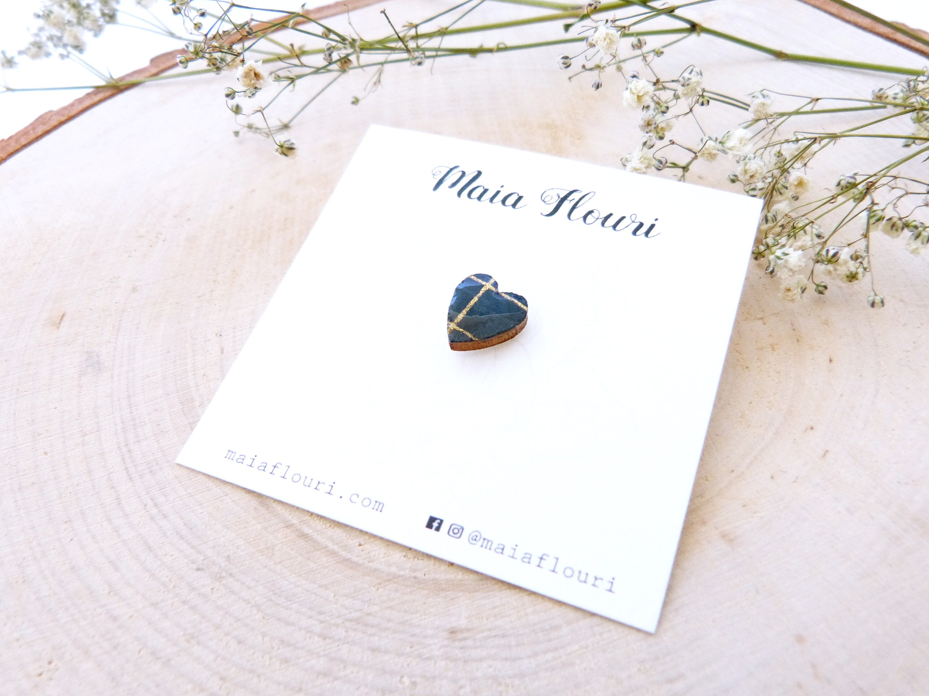 Laser Cut Heart Wood And Paper Brooch Cute Tiny Laser Cut Heart Wood And Paper Brooch Cute Tiny