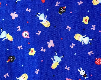 Half yard Alice in wonderland fabric blue color fabric Japanese fabric