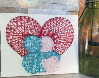 Heart Couple String Art