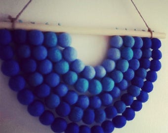 Felt ball banner, felt ball bar, felt balls, wall decoration, wall decor, nursery decor, nursery room decor, kids bedroom, home decor