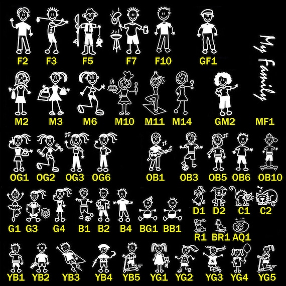 Download TOTOMO Customizable Stick Figure my Family Car Decal Sticker
