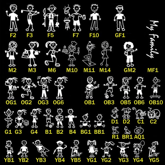 Download TOTOMO Customizable Stick Figure my Family Car Decal Sticker