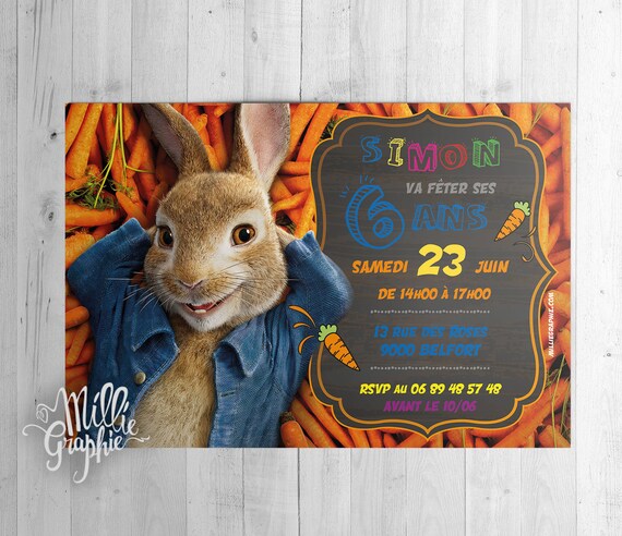 Pierre Lapin  invitation lapin  carte  faire part