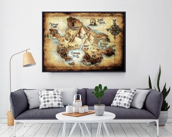 Neverland Map, Peter Pan, Baby Shower, Nursery Decor, Gift For Boyfriend, Nursery, Disney Nursery, Birthday Gift, Boy Nursery
