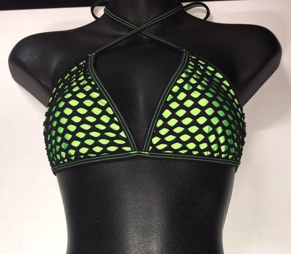 35%OFFSALE *** MissManeater VANDALIZE thin bind fixed triangle boutique bikini top ***MAX coverage!