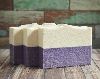 Lavender Obsession Sea Salt Soap | Artisan Essential Oil Salt Bar, Handmade Vegan Palm Free Spa Soap, All Natural Homemade Cold Process Soap