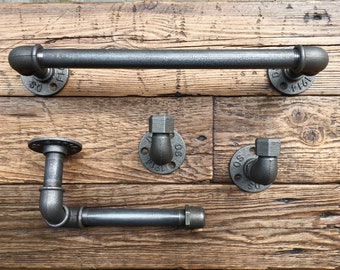 4 pcs Bath Set in industrial Vintage hydraulic pipes
