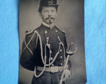 Antique 19th Century U.S. Army Captain Military Tintype Photo