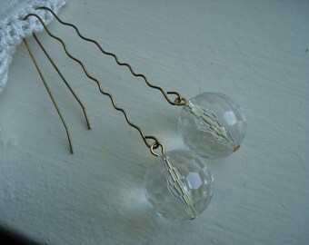 SALE Vintage Art Deco Faceted Ball Drops Gold Statement Earrings Elegant 1960's Long Tall Sally