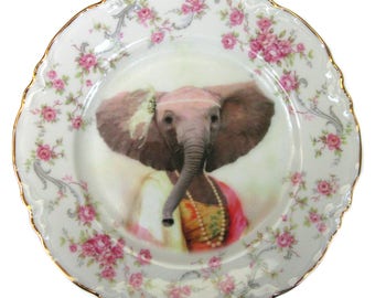 Eleanor the Elegant Elephant Plate 7.75"