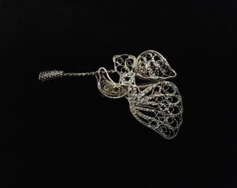 Vintage 1950's Filigree Trumpeting Angel Pin (JT1)