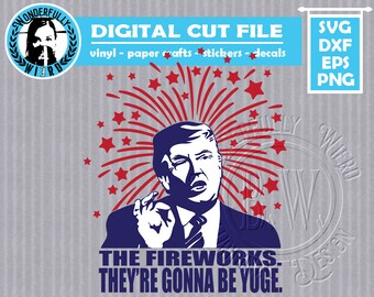 Trump Fireworks Red White and Blue multilayer cut file SVG