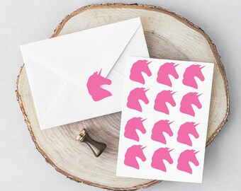 Unicorn Vinyl Sticker, Envelope Seal Gold, DIY invitations, Favour stickers, 20/40, Craft, Scrapbook, party, Unicorn Birthday, Gift Wrapping