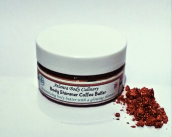 Body Shimmer Coffee Butter Organic shimmering coffee body butter vegan coffee butter glowing cream