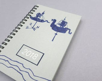 ON SALE was 24 now 18. 2018 Weekly Planner, Agenda, Day Planner, Calendar, Pocket Size, papergoods, handmade