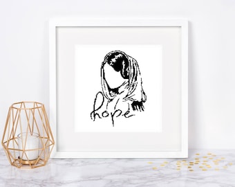 Princess Leia cross stitch pattern Star wars Modern Silhouette Hope Easy Beginner Monochrome Black Blackwork Instant download PDF #072