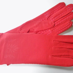 Red Gloves Deadstock Womens Vintage 80s Red Orange