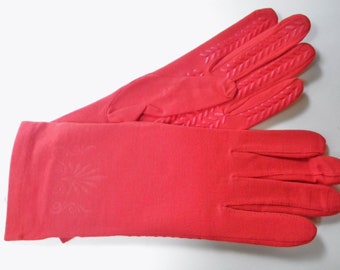 Red Gloves Deadstock Womens Vintage 80s Red Orange
