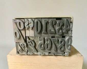 Set of Letterpress Numbers with Assorted Pricing Symbols for Printing Stamping and Clay Stamping
