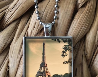 The Eiffel Tower in Beautiful Paris Pendant Necklace